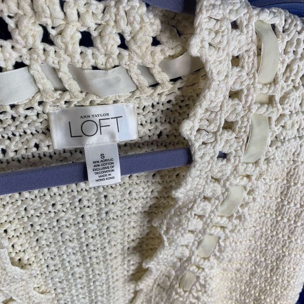 Vintage Ann Taylor Loft Knit Open Cardigan Small - Picture 2 of 3